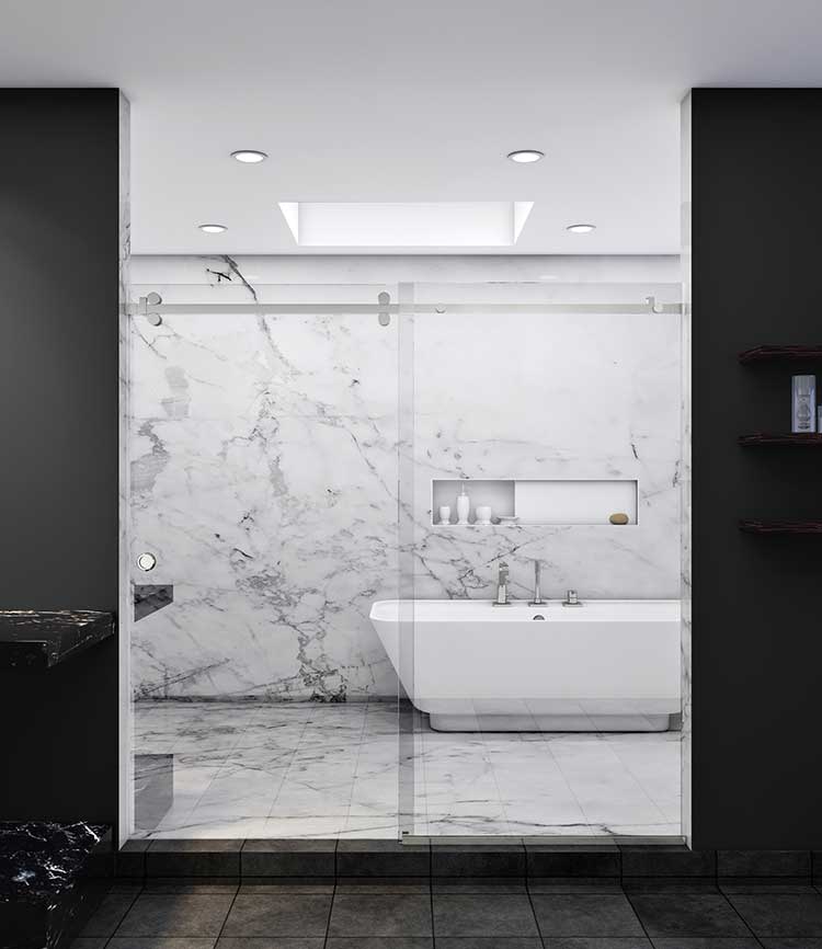 Celestial sliding door — Full view, Chrome