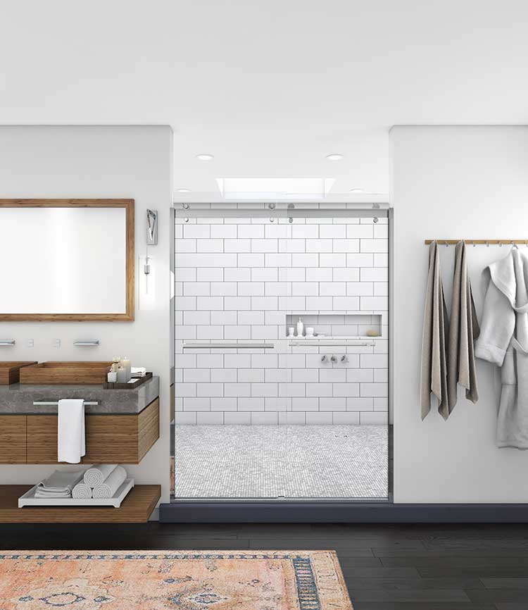 Capital sliding door — With wall jambs, Chrome