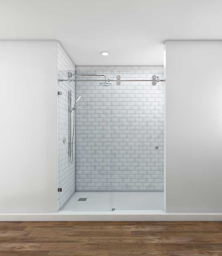 Empire sliding door — Third angle, Chrome