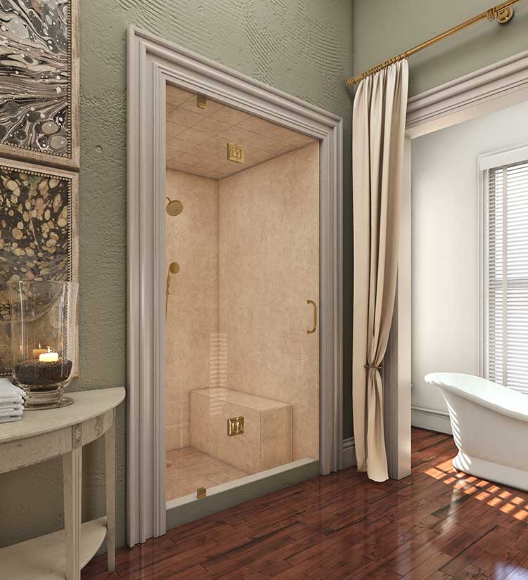 Frameless frameless door — Inspiration, U-Channel, Chrome