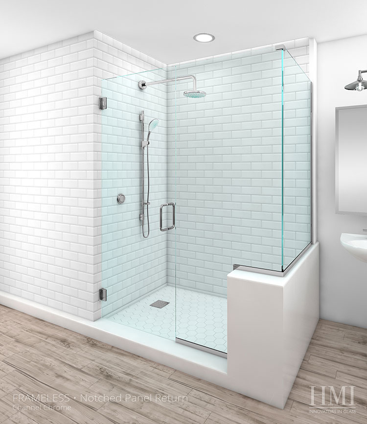 Door & Notched Panel & Return — Chrome Finish