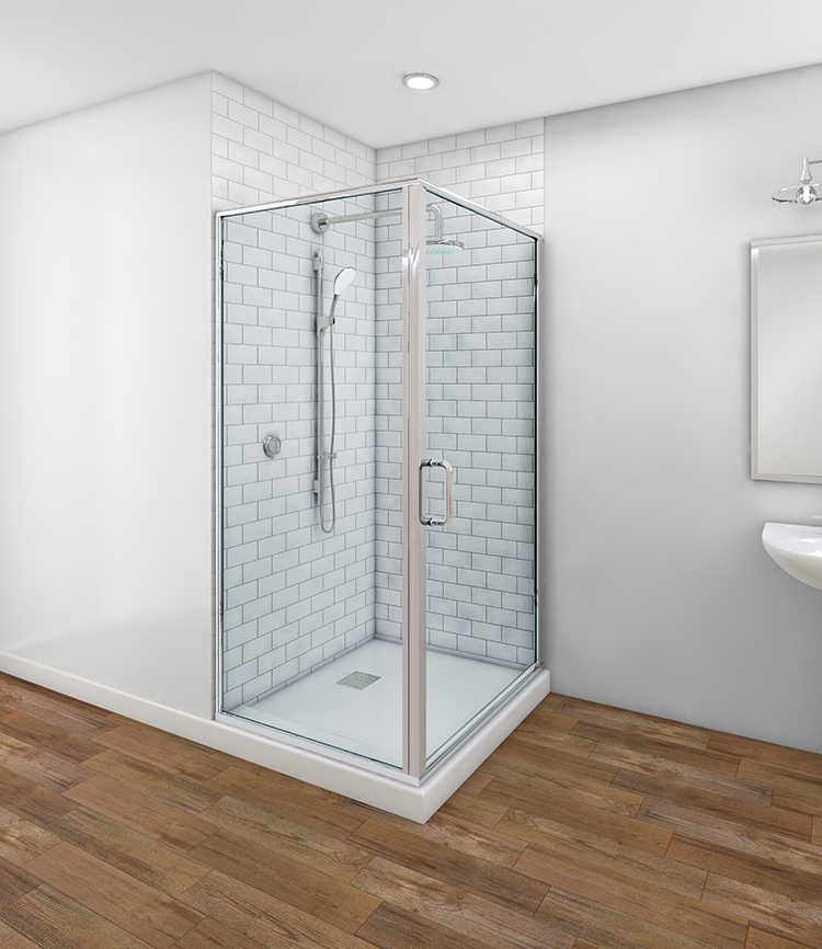 Classic swing door — Door with return, Chrome
