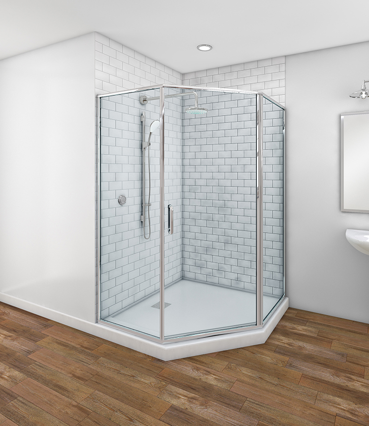 Classic swing door — Neo-angle, Chrome